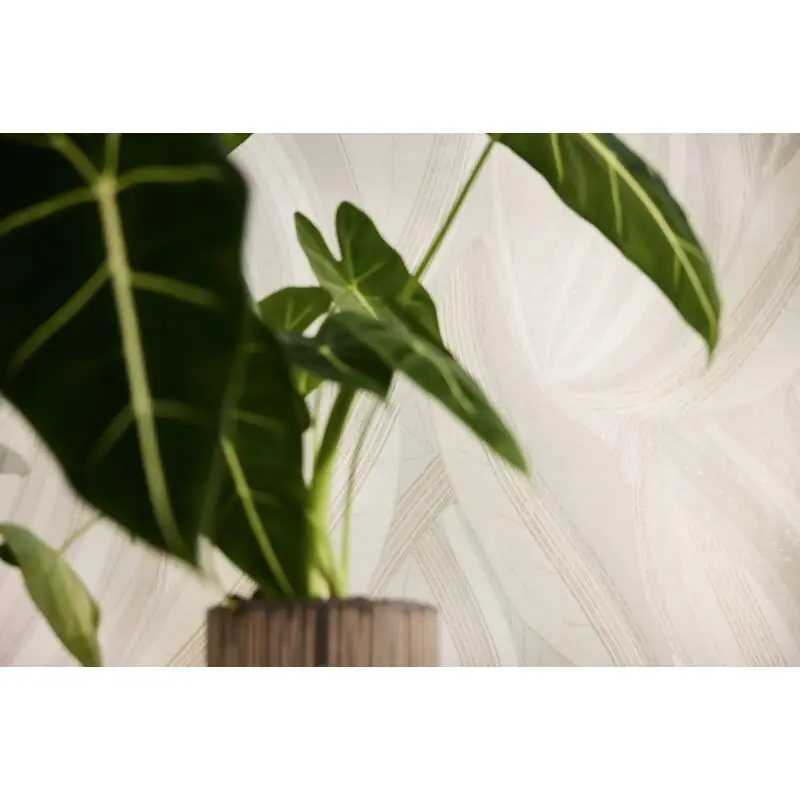 Abverkauf Blätter Tapete Creme Beige Vliestapete Dschungel modern Metallic (KG-171801)