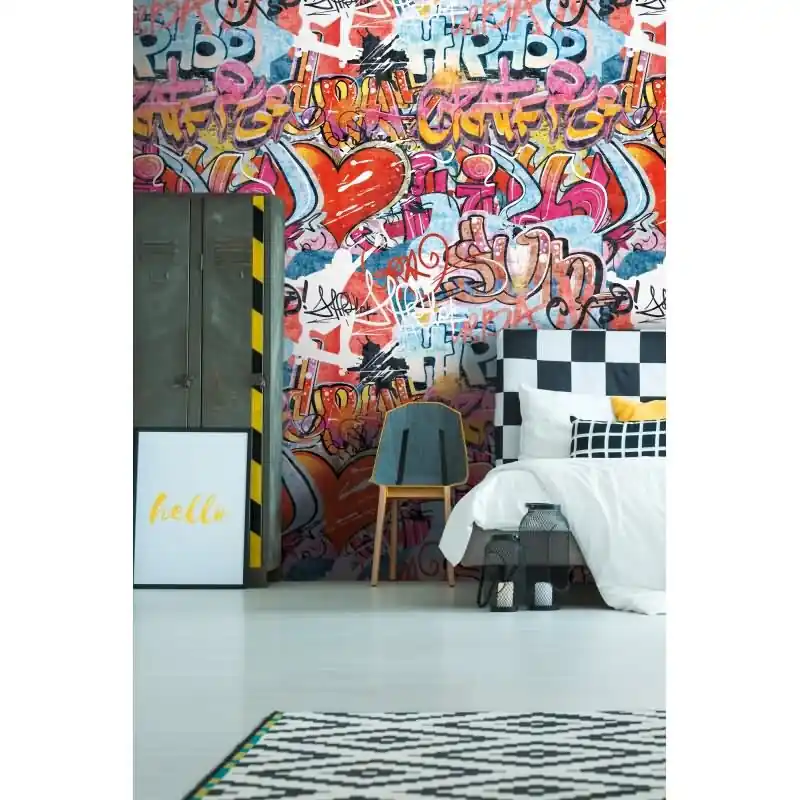 Fototapete Graffiti HipHop Streetart Bunt Jugendzimmer Vlies-Tapete (KG-172155) Top-Angebot