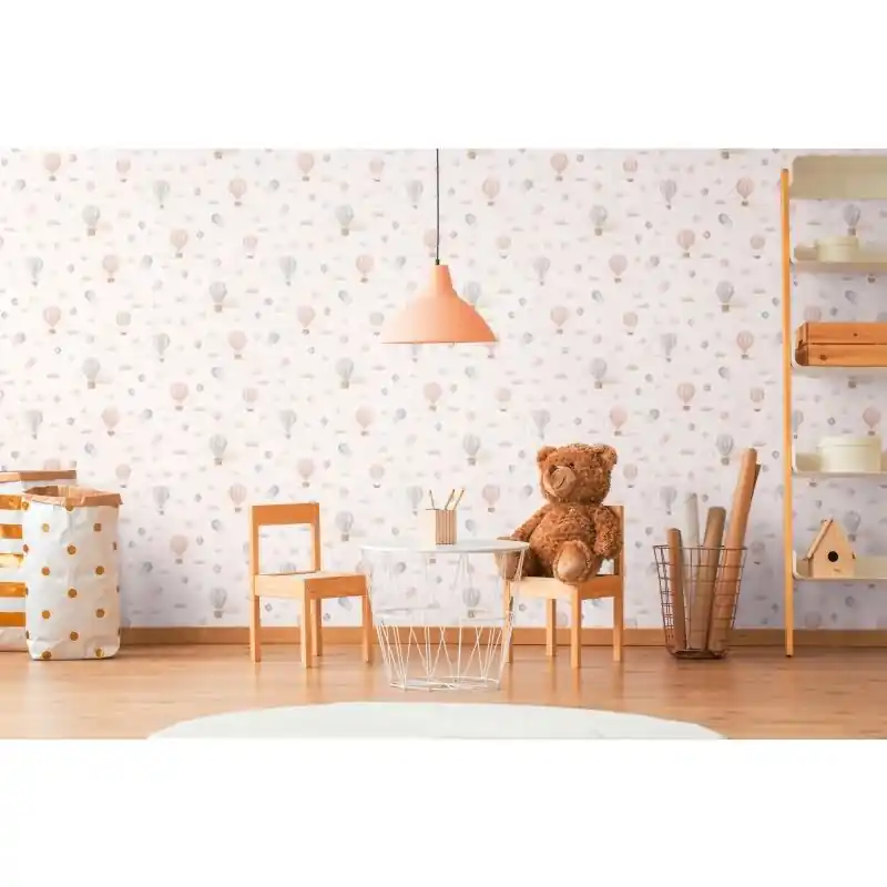 Kindertapete Junge Heißluftballons Rosa Blau Wolken Vliestapete Kinderzimmer Tapete (KG-172169) Solange Der Vorrat Reicht
