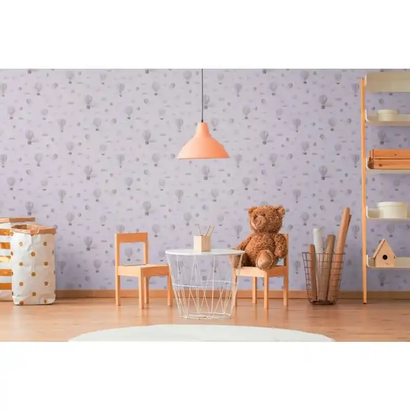 Kindertapete Heißluftballons Grau Luftballons Wolken Vliestapete für Jungen (KG-172170) Neue Kollektion