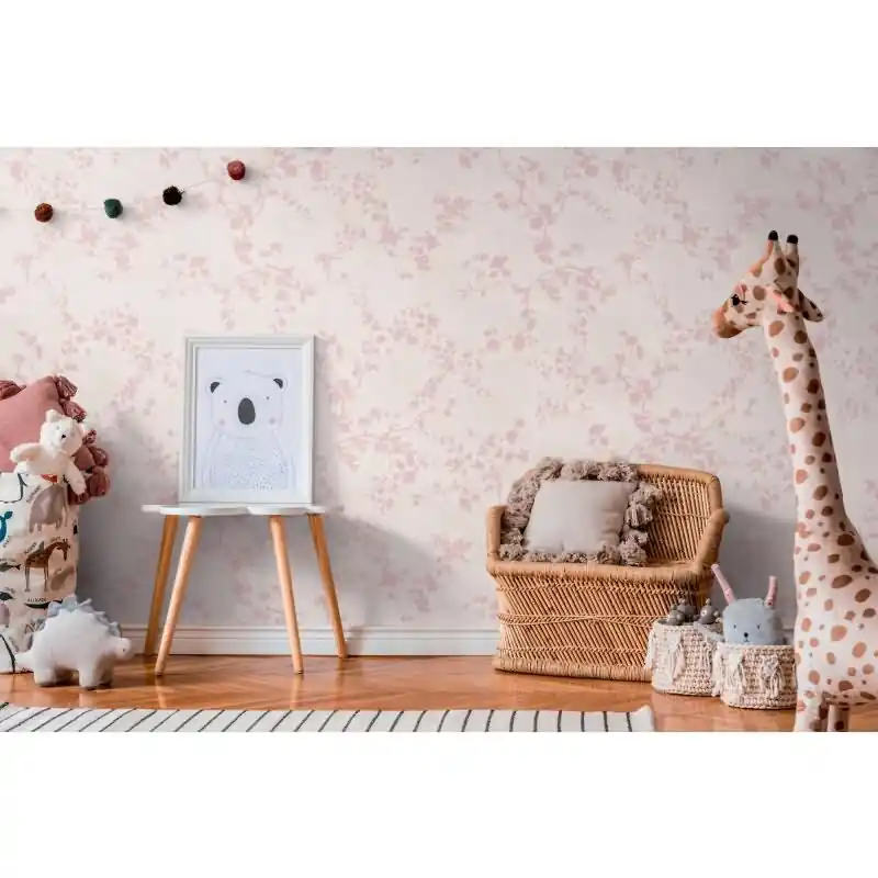 Florale Mustertapete Rosa Weiß Kinderzimmer Landhaus Blumentapete verspielt Vliestapete (KG-172177) Preis Gesenkt