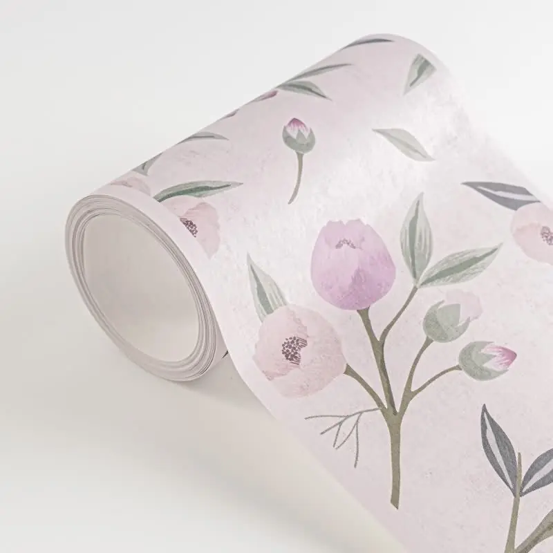 Tapetenbordüre Rosa Violett mit Vogel Blütenranke Naturmotiv Kinderzimmer Vlies-Borte Landhaus (KG-172188) Bestpreis