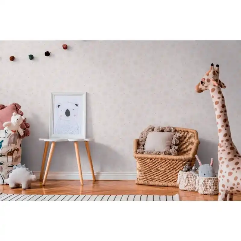 Ausverkauf Kringel-Tapete Mädchen Kindertapete Beige Rosa Vliestapete mit Punkten verspieltes Design Kinderzimmer (KG-172192)