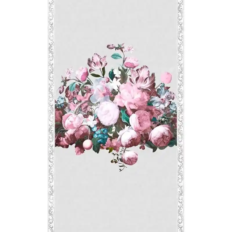 Vliestapete Blumenmotiv Floral Klassisch, Romantisch matt in Grau für Wohnzimmer, Schlafzimmer (KG-172648) Versand Am Gleichen Tag