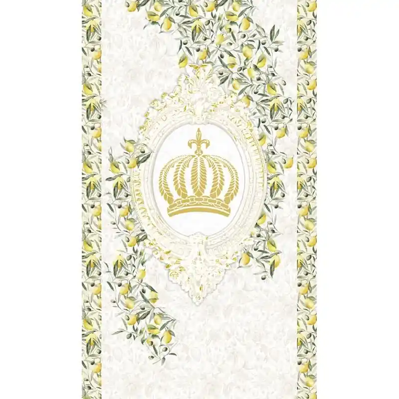Top-Seller Vliestapete Krone, Zitronen Floral Natur matt in Weiß für Wohnzimmer, Schlafzimmer (KG-172653)
