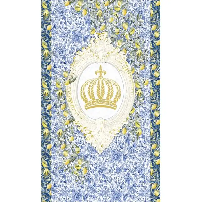 Vliestapete Krone, Zitronen Floral Natur matt in Weiß für Wohnzimmer, Schlafzimmer (KG-172654) Expressversand