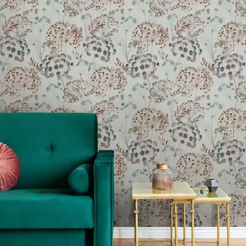 Direktkauf Vliestapete Blumen, Blätter Floral Natur matt in Grau für Wohnzimmer, Schlafzimmer (KG-172676)