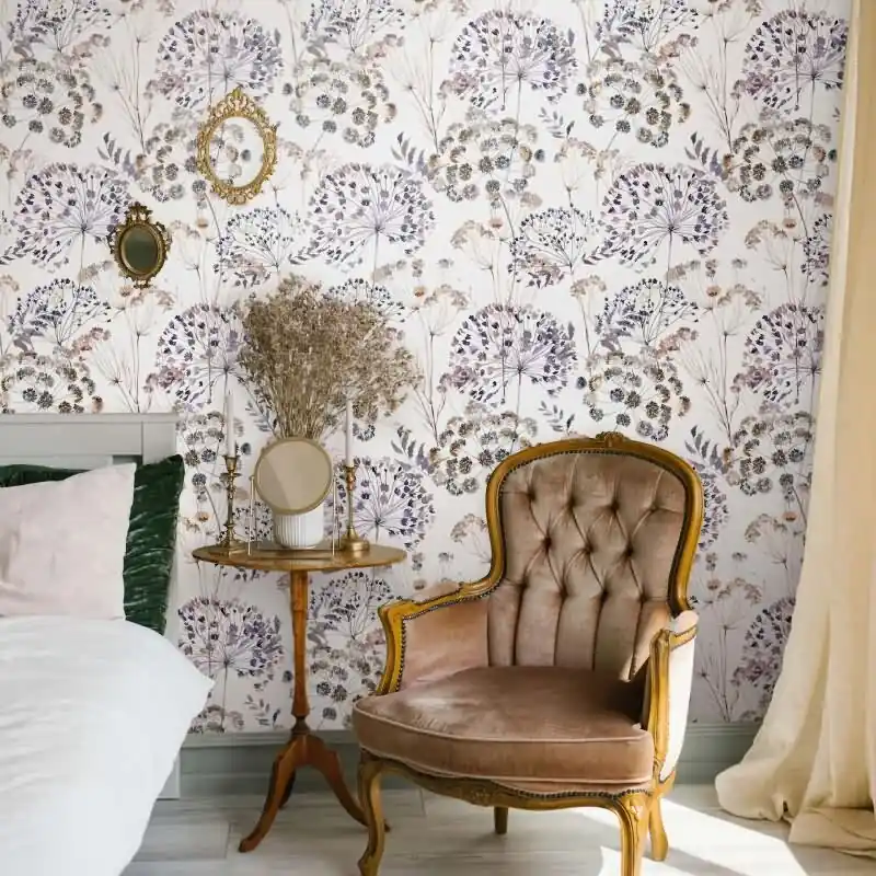 Vliestapete Blumen, Blätter Floral Natur matt in Grau für Wohnzimmer, Schlafzimmer (KG-172675) Mega-Angebot