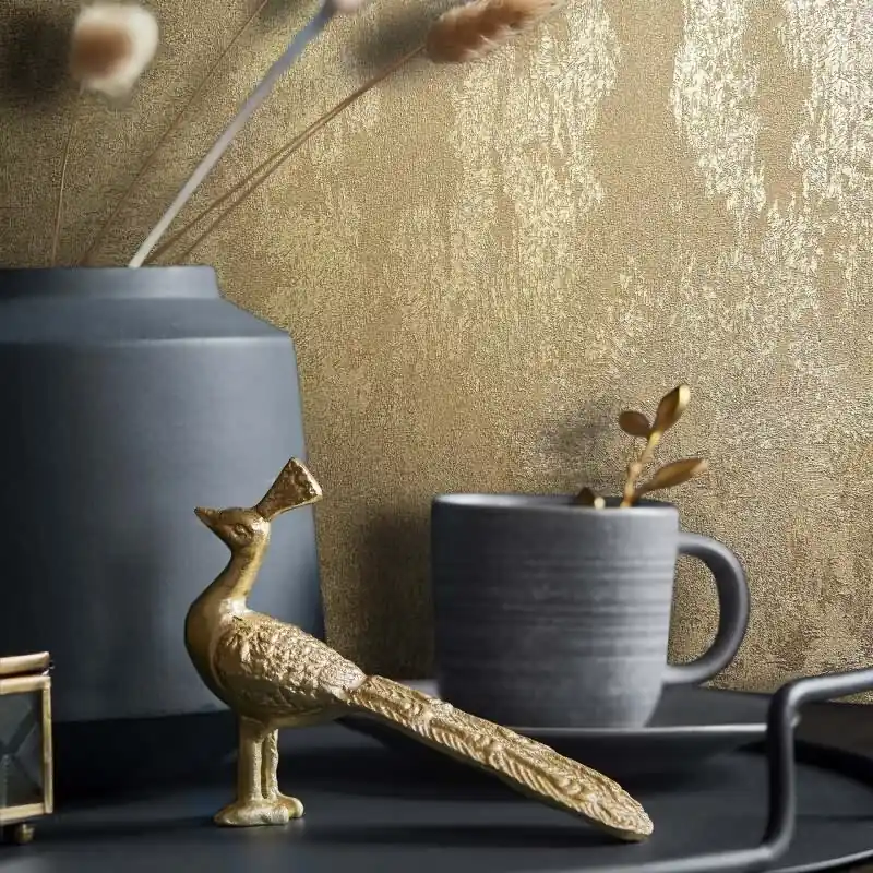 Top-Angebot Vliestapete Betonoptik Metalloptik Modern glänzend in Gold für Wohnzimmer, Schlafzimmer, Büro (KG-172705)