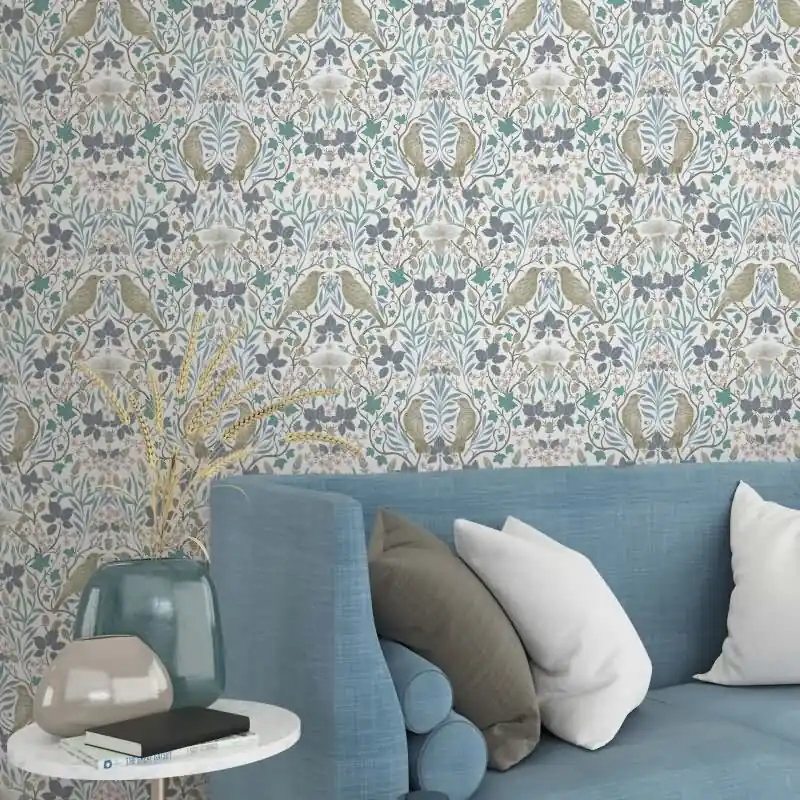 Top-Angebot Vliestapete Vögel, Blumen Floral Natur in Weiß für Wohnzimmer, Schlafzimmer, Lounge (KG-172856)