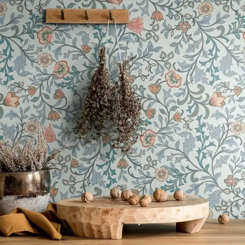 Vliestapete Blumen, Blattmotiv Floral Natur in Blau für Wohnzimmer, Schlafzimmer, Lounge (KG-172864) Mega-Angebot