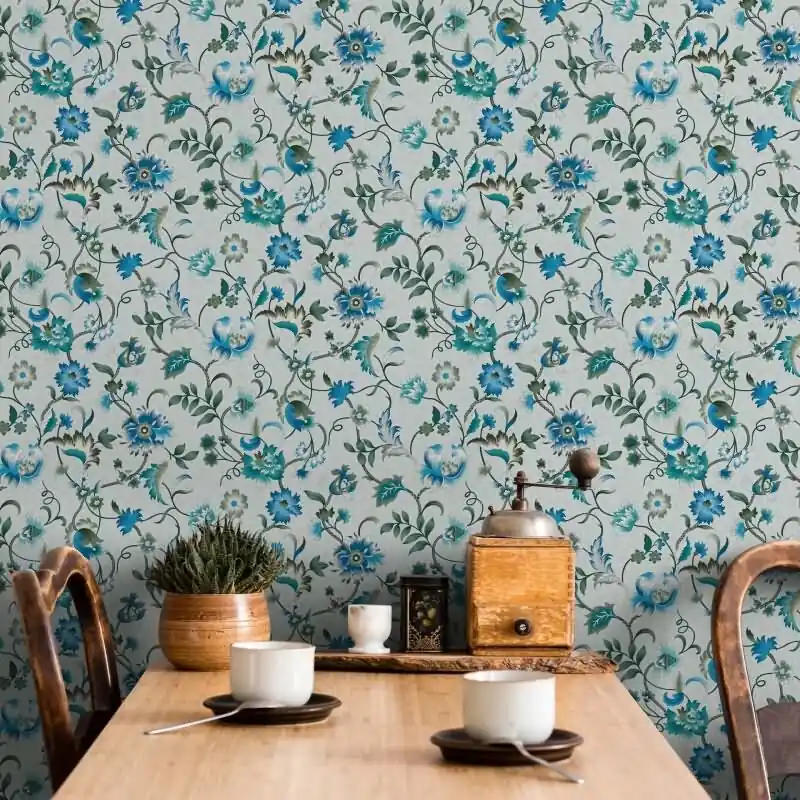 Vliestapete Blumen, Blätter Floral Natur in Grün für Wohnzimmer, Schlafzimmer, Lounge (KG-172883) Garantierte Lieferung