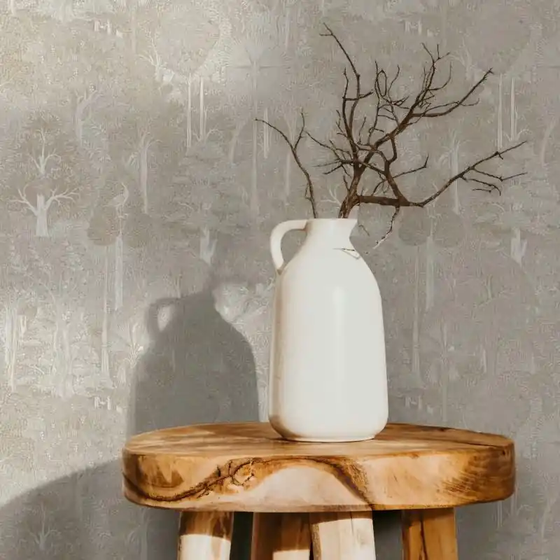 Meistverkauft Vliestapete Wald, Bäume Floral Natur in Beige für Wohnzimmer, Schlafzimmer, Lounge (KG-172885)