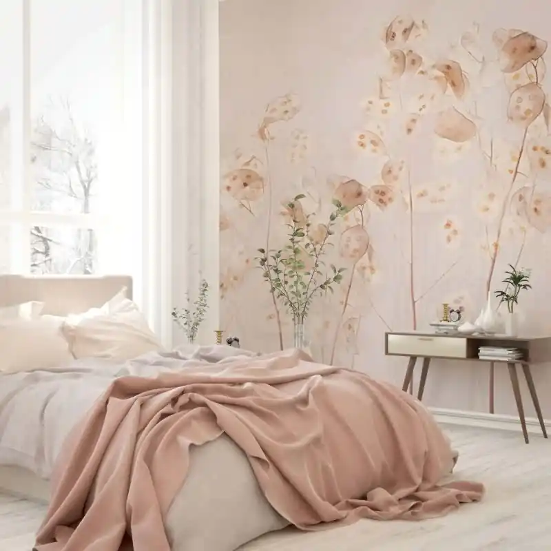 Bestseller Digitaldruck Blumen, Blätter Floral Natur, Modern in Beige für Wohnzimmer, Schlafzimmer (KG-172895)
