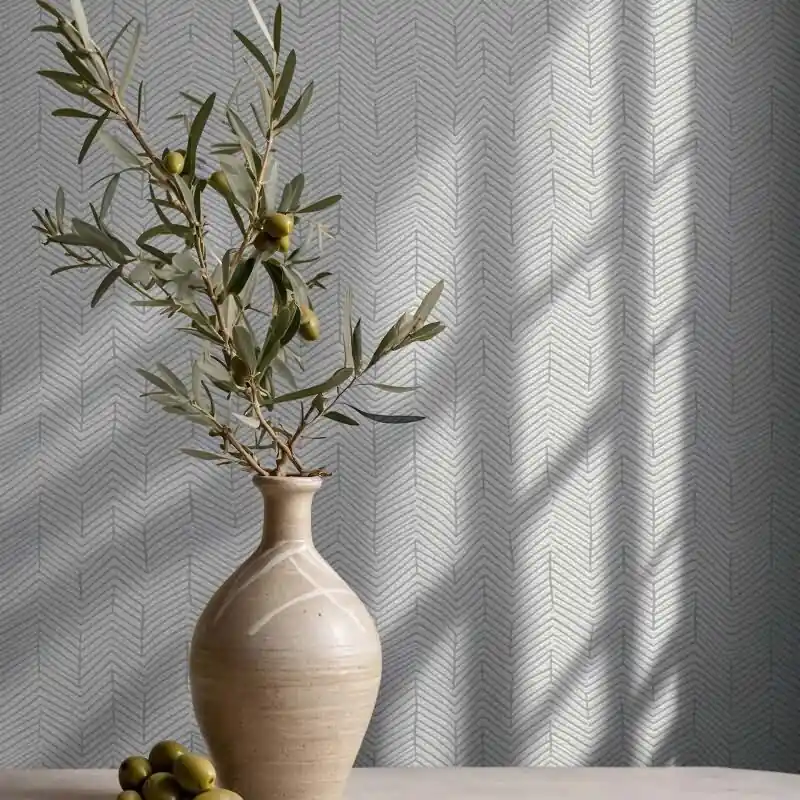 Vliestapete Fischgratmuster, 3D-Optik Grafisch Modern in Grau für Wohnzimmer, Schlafzimmer (KG-172907) Nur Für Kurze Zeit