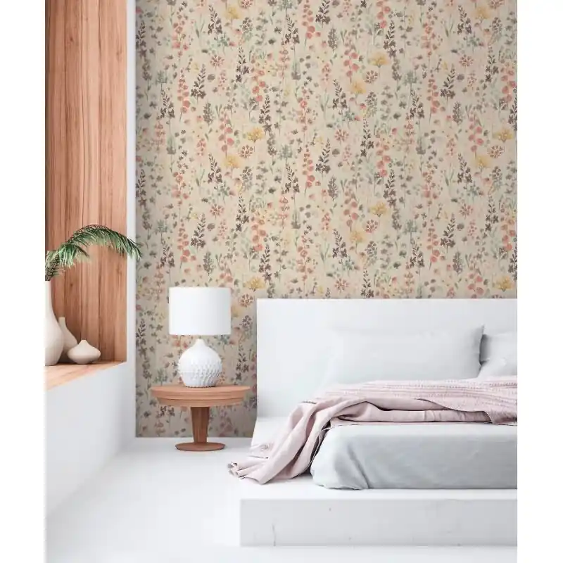 Wochenendangebot Florale Tapete Aquarelloptik Braun Beige - Blumen Vliestapete natürlich verspielt AS-Creation (KG-174488)