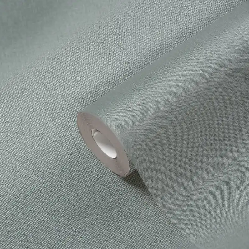 Unitapete mit Leinenstruktur Salbeigrün - Einfarbige Vliestapete in Stoffoptik AS-Creation (KG-174506) Schnäppchen