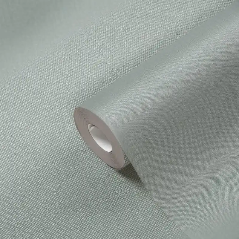 Versand Am Gleichen Tag Unitapete mit Leinen-Optik Salbeigrün - Einfarbige Vlies Tapete - Strukturtapete modern AS-Creation (KG-174537)