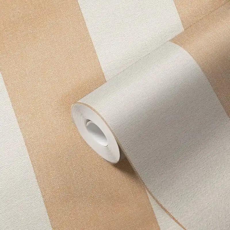 Bestseller Streifen Tapete Beige Weiß - Vliestapete mit Leinen Struktur natürlich modern AS-Creation (KG-174551)