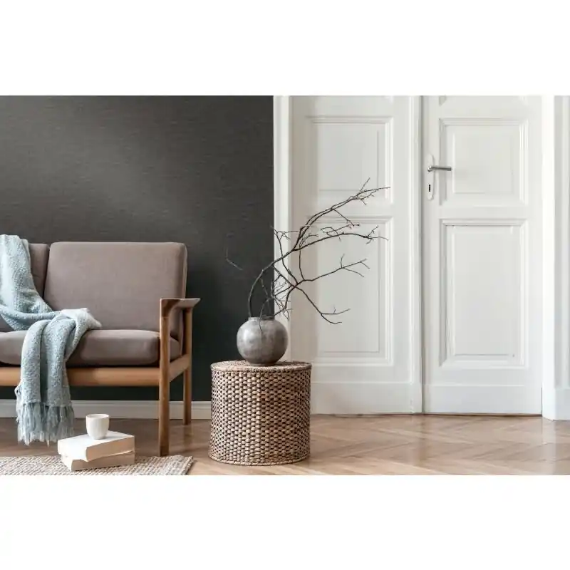 Neue Ware Strukturtapete Sandoptik Schwarz - Vliestapete modern elegant - Wandtapete livingwalls (KG-174649)