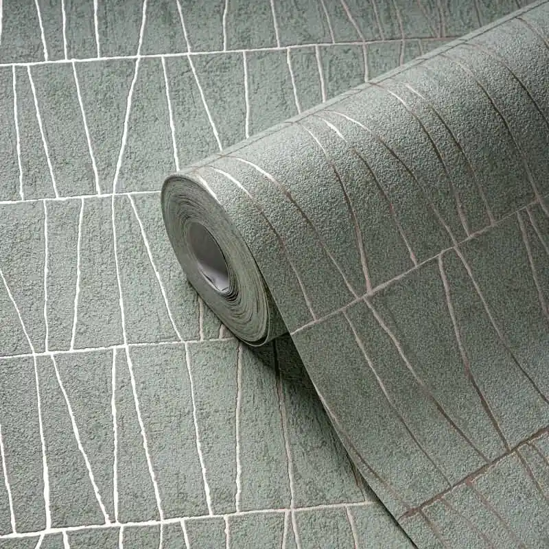 Geometrische 3D-Tapete Mint Beige - Vliestapete mit Linienstruktur modern AS-Creation (KG-174747) Letzte Chance