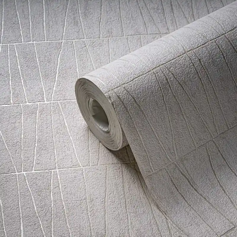 Geprüft 3D-Tapete in Kacheloptik Weiß Beige - Geometrische Vliestapete modern AS-Creation (KG-174748)