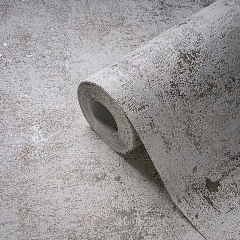 Strukturtapete Betonoptik Creme Grau - Vliestapete im Used Look - Industrial Design AS-Creation (KG-174761) Echt