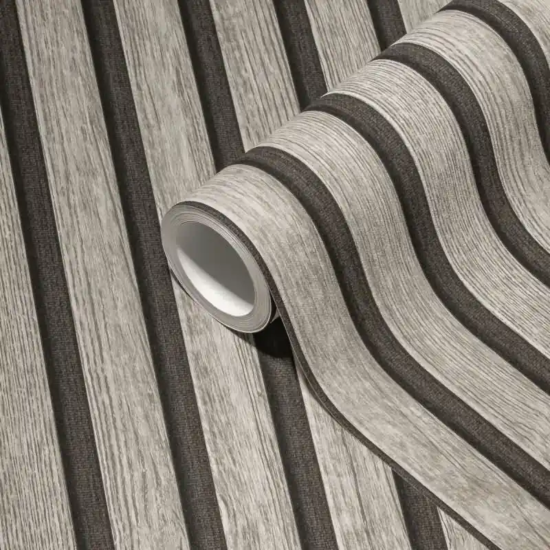 3D Tapete Holzoptik Akustikpaneele Grau Schwarz - Vliestapete moderne Holzpaneele AS-Creation (KG-174795) Ausverkauf