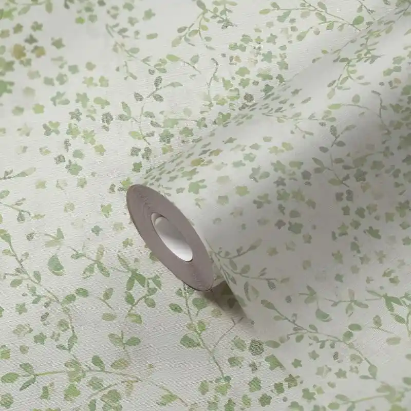 Blümchentapete Grün Weiß - Vliestapete floral zart - Mustertapete Frühling Landhausstil AS-Creation (KG-174827) Sonderangebot
