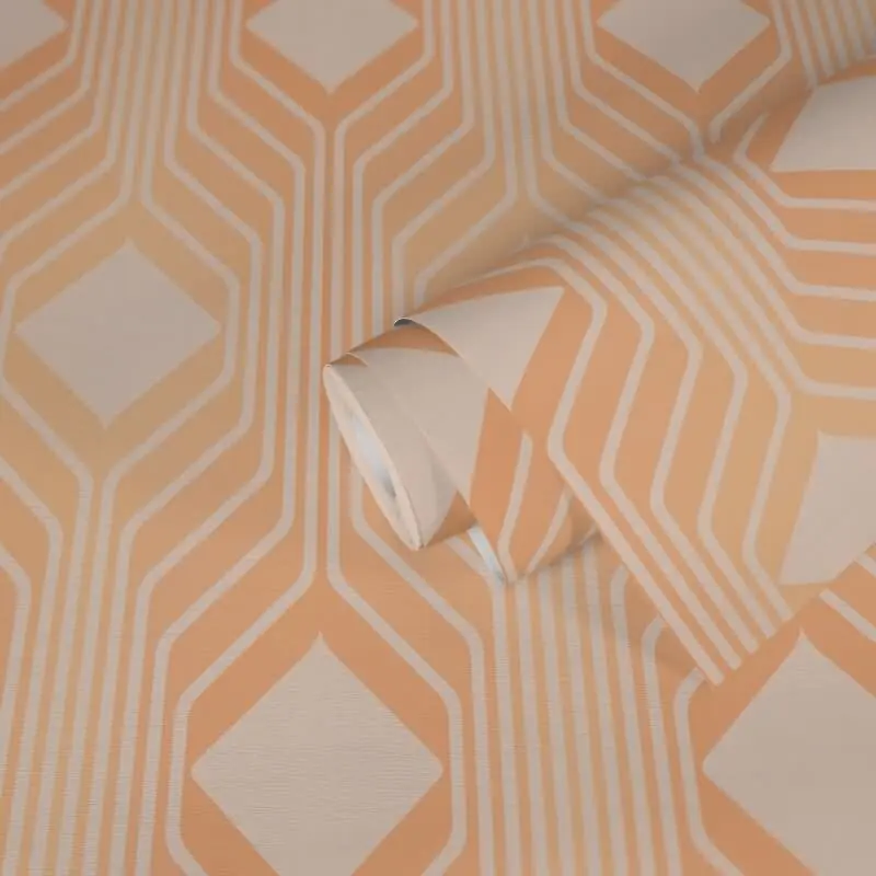 Retro-Tapete Geometrisch Apricot Creme - Mustertapete 70er Jahre - Vliestapete AS-Creation (KG-174846) Preisknaller
