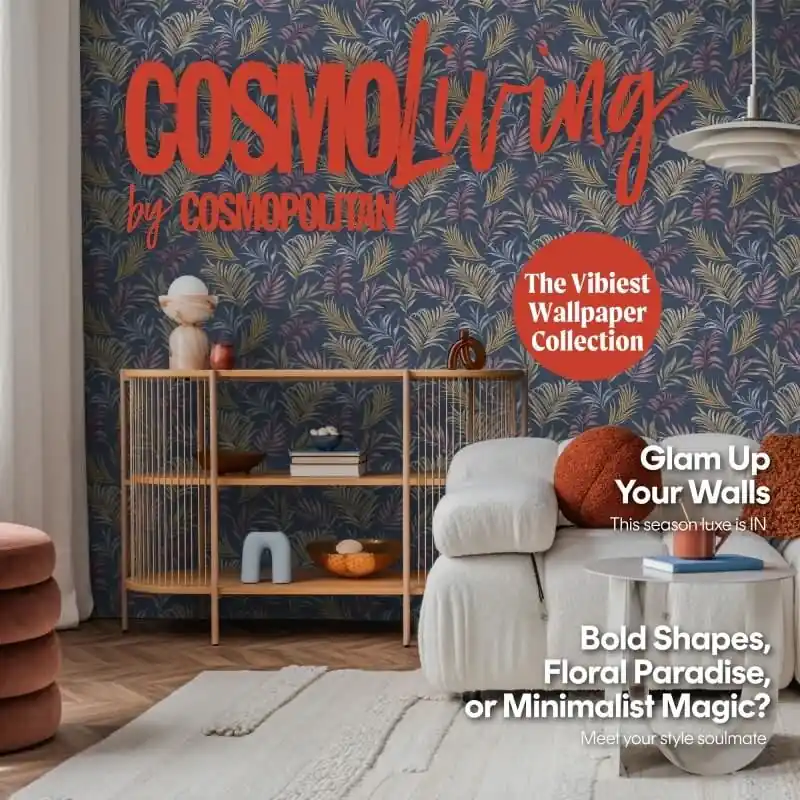 COSMOPOLITAN Vliestapete Palmen-Blätter Blau Gelb Rosa tropische Tapete für die Küche livingwalls (KG-174944) Bestpreis