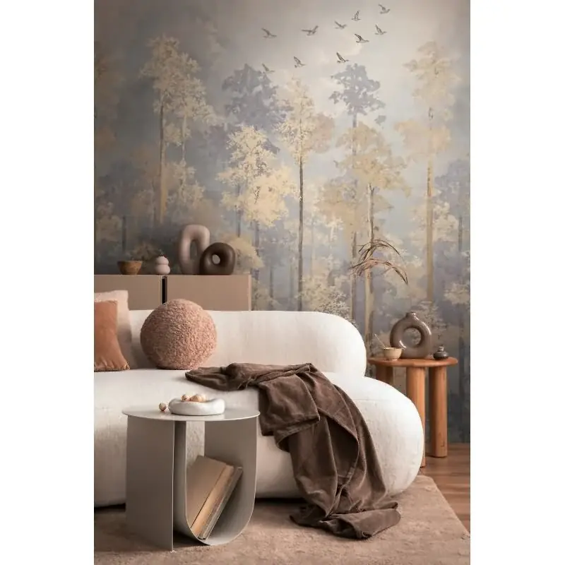 Garantierte Lieferung COSMOPOLITAN Fototapete Wald Bäume Vögel Beige Grau Naturmotiv Vliestapete livingwalls (KG-174967)