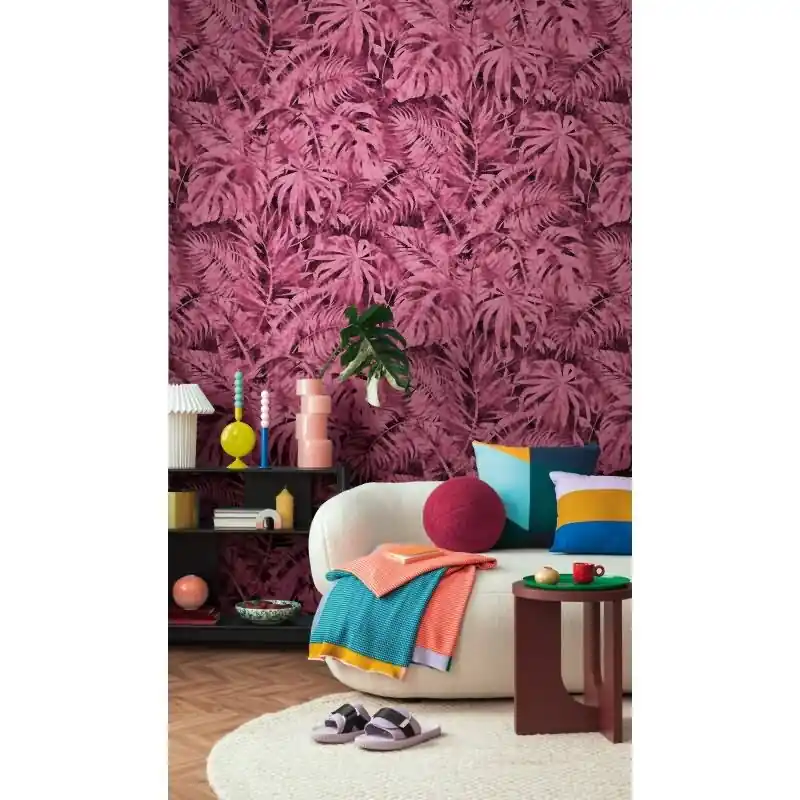 Mega-Angebot COSMOPOLITAN Fototapete Dschungel-Blätter Pink moderne Vliestapete Palmen Muster livingwalls (KG-174977)