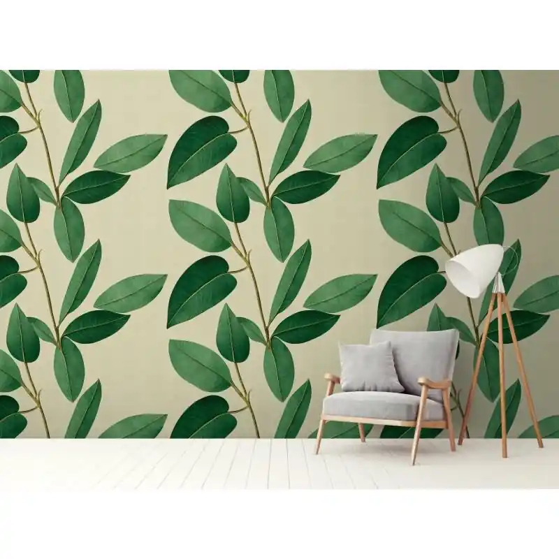 Fototapete Blattmotiv Grün Beige - Modernes Naturdesign mit großen Blättern - livingwalls Vliestapete erweiterbar (KG-175143) Bestseller