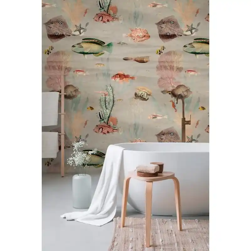 Fototapete Gemüse Aquarelloptik Bunt Beige - Küchenmotiv mit Vintage-Charme - livingwalls Vliestapete erweiterbar (KG-175146) Saisonangebot