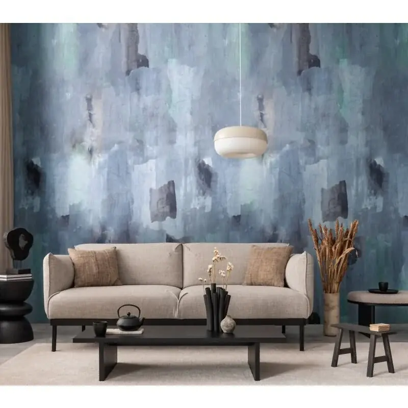 Aquarell livingwalls Vliestapete in Blau-Grau - Wandbild 280x159 cm - Künstlerische Eleganz in kühlen Tönen (KG-175203) Preis Gesenkt