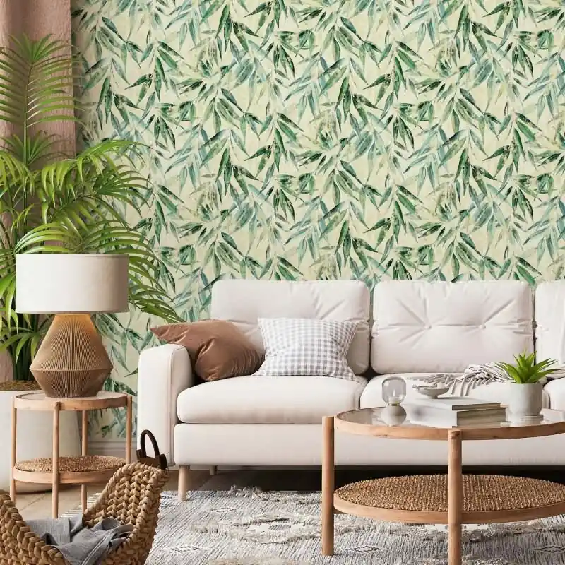 Vliestapete Blätter Floral Natur matt in Gelb Novamur (KG-175310) Direkt Vom Hersteller