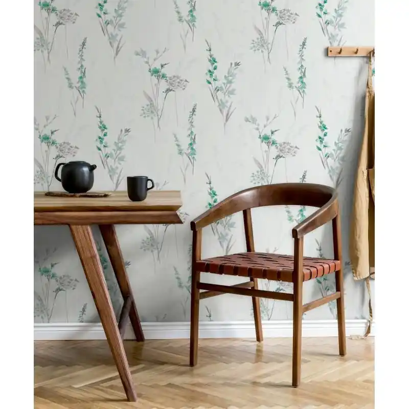 Vliestapete Blumen, Blätter Floral Modern matt in Weiß für Wohnzimmer, Schlafzimmer, Küche (KG-175474) Heißes Angebot