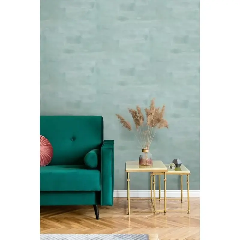 Neuheit Vliestapete Putzoptik, Betonoptik Uni Geometrisch matt in Grün für Wohnzimmer, Schlafzimmer, Büro (KG-175511)