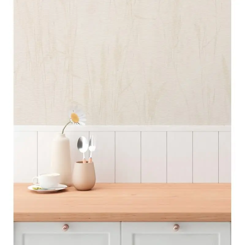 Gräser-Tapete Creme Beige - Vliestapete mit Naturmotiv in Leinenstruktur (KG-175807) Saisonangebot