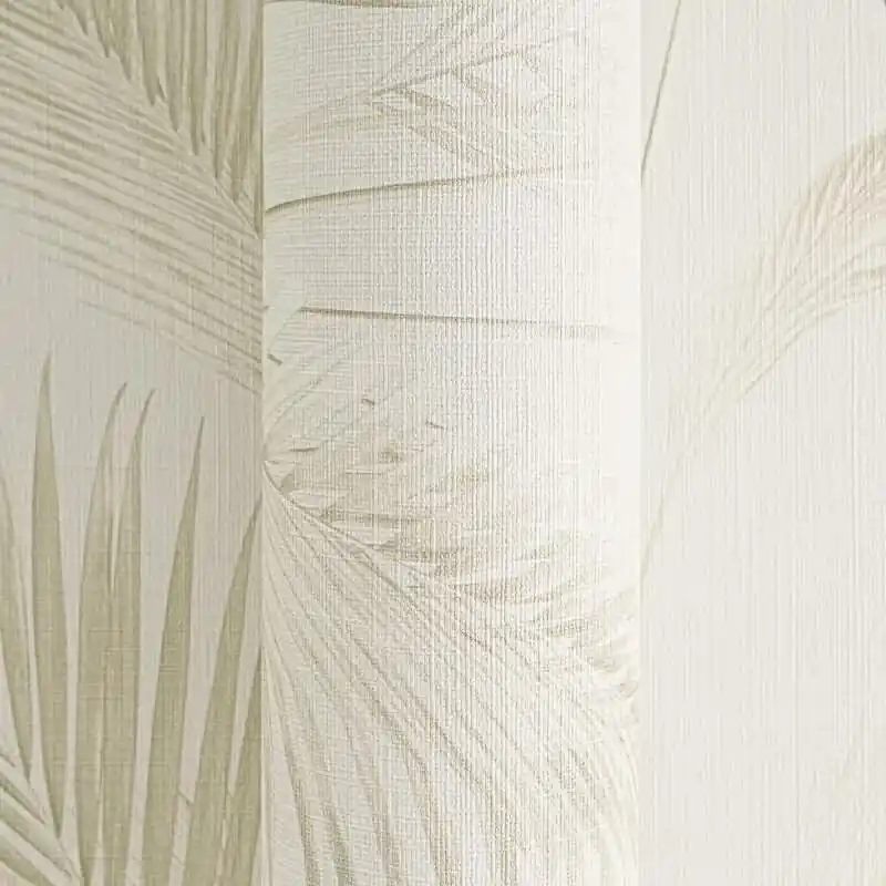 Vliestapete mit Palmenblättern in Beige auf hellem Hintergrund (KG-175891) Top-Angebot