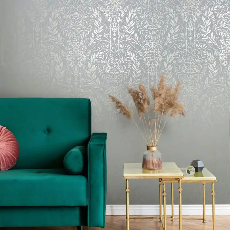 Vliestapete Ornament Floral Natur in Grau für Wohnzimmer, Schlafzimmer, Büro (KG-175961) Knallerangebot