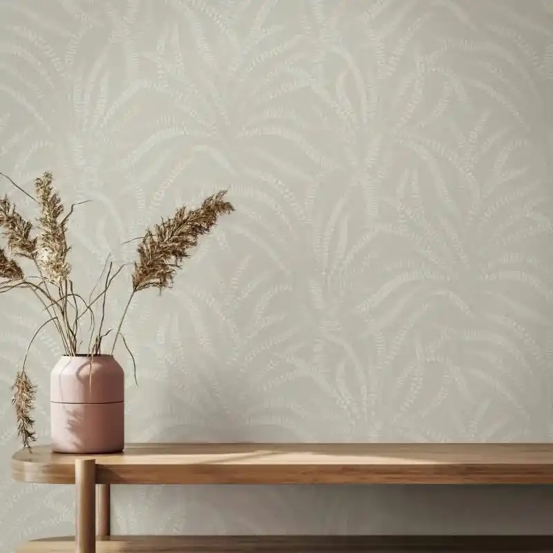 Heißes Angebot Vliestapete Blätter, Ranken Floral Natur in Grau für Wohnzimmer, Schlafzimmer, Büro (KG-175960)
