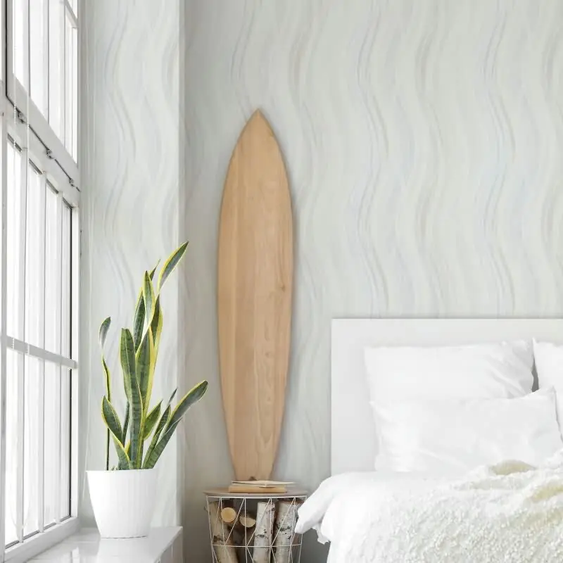 Ausverkauf Vliestapete Wellen, Streifen Grafisch Modern matt in Weiß für Wohnzimmer, Schlafzimmer, Küche (KG-175968)