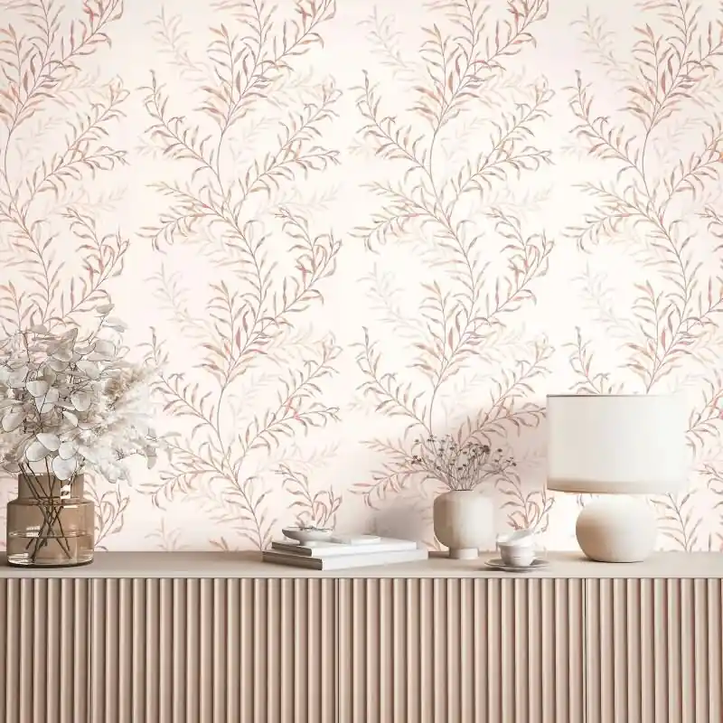 Bestseller Vliestapete Blätter Floral Natur matt in Weiß für Wohnzimmer, Schlafzimmer, Küche (KG-175984)