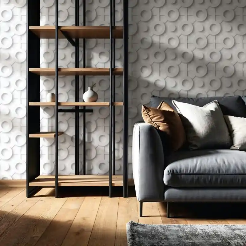 Vliestapete Grafisch 3D-Optik Modern, Kreise matt in Grau für Wohnzimmer, Schlafzimmer, Büro (KG-175994) Garantierte Lieferung