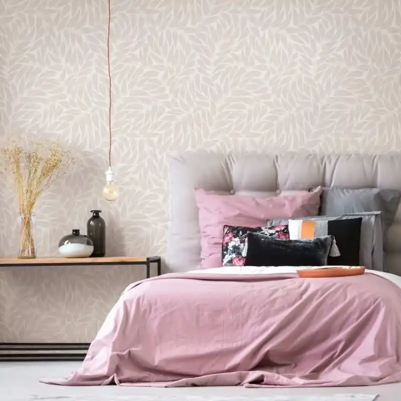 Beliebt Vliestapete Blätter Floral Natur matt in Grau für Wohnzimmer, Schlafzimmer, Büro (KG-176042)