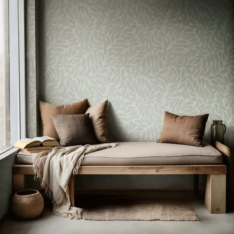 Vliestapete Blätter Floral Natur matt in Grün für Wohnzimmer, Schlafzimmer, Büro (KG-176043) Echt