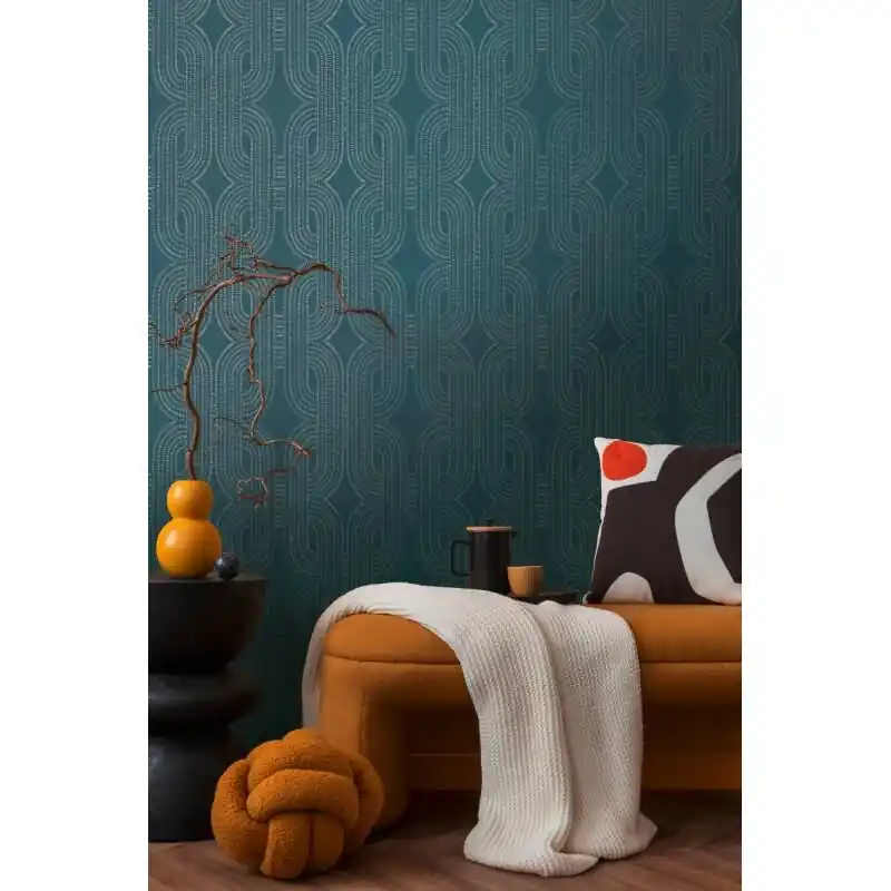 Vliestapete Grafik Blau Grün Beige - Modern & Stilvoll AS Creation (KG-176088) Schnäppchen