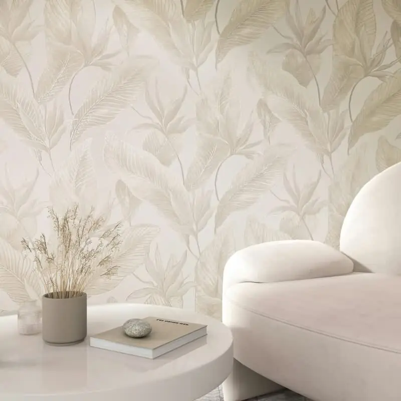 Beige Whisper Qualitaet Blumen / Floral (KG-176755) Sonderangebot